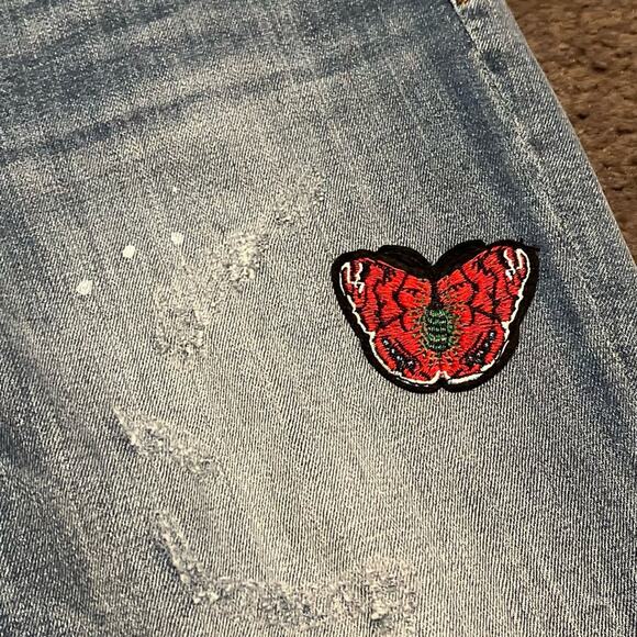 Free People Driftwood Joyce Butterfly Distressed Jeans - Picture 5 of 5